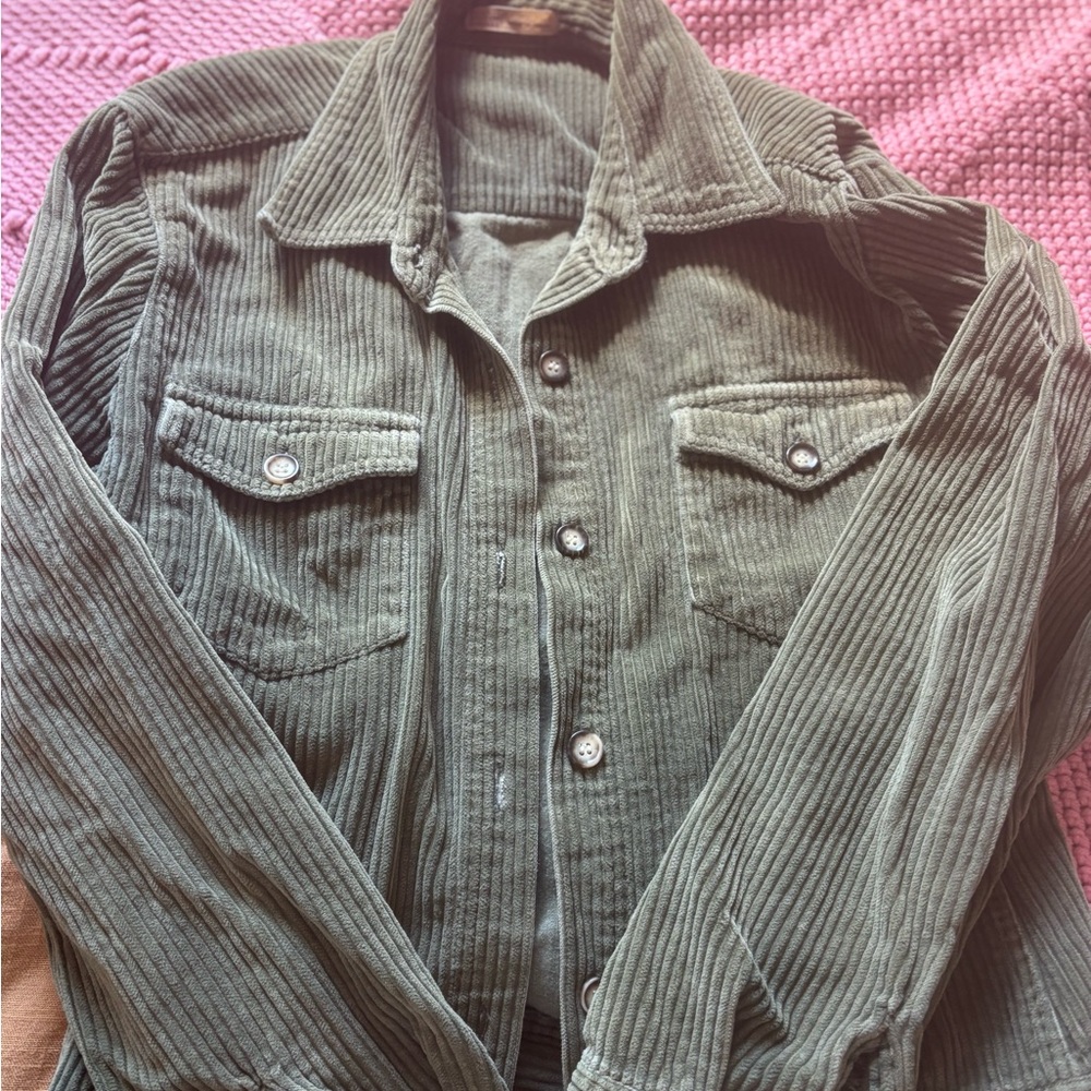 Women’s Vintage Olive Green Corduroy Jacket